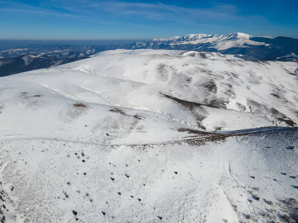 Amazing Aerial Winter View Balkan Mountains Beklemeto Pass Bulgaria — Foto de Stock