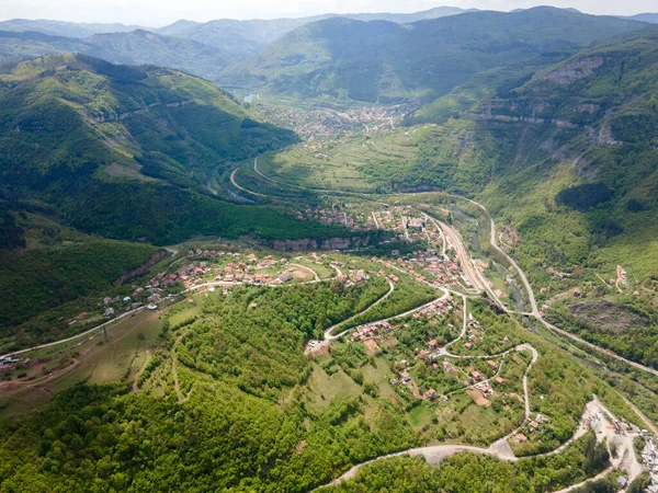 Amazing Aerial View Iskar Gorge Village Bov Balkan Mountains Bulgaria — Stock Photo, Image