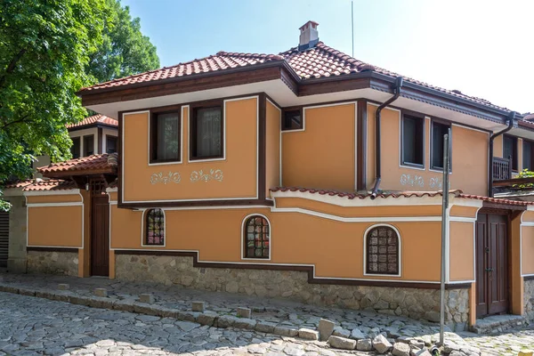 Типова Вулиця Будинки Старому Місті Пловдив Болгарія — стокове фото