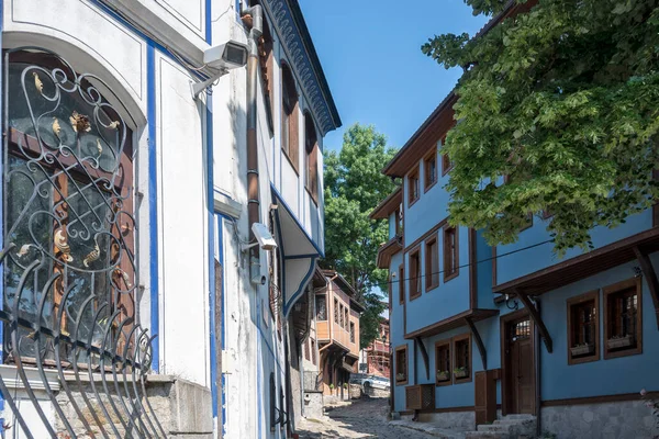 Typical Street Houses Old Town City Plovdiv Bulgaria — Stock fotografie