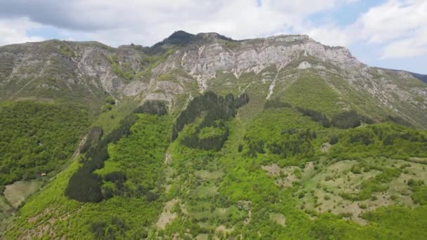 ブルガリア バルカン山脈 ヴラツァ地方 オチンドール村付近のイスカル川渓谷の空中写真 — ストック動画