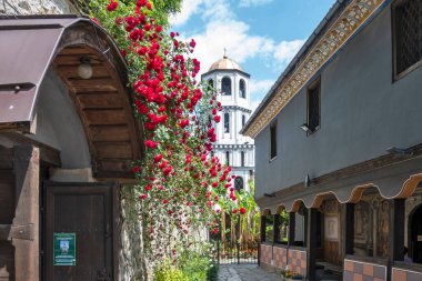 Typical street and houses at The old town of city of Plovdiv, Bulgaria