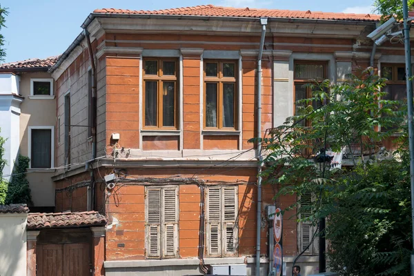 Typical Street Houses Old Town City Plovdiv Bulgaria — Foto Stock
