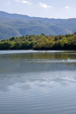 Bulgaristan 'ın Filibe Bölgesi' nin Asenovgrad kenti yakınlarındaki Kırk Springs Reservoir 'un bahar manzarası