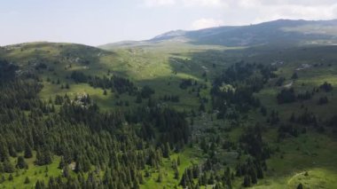 Bulgaristan 'ın Sofya Şehir Bölgesi, Vitosha Dağı' ndaki Konyarnika bölgesinin havadan görüntüsü