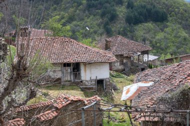 Bulgaristan 'ın Blagoevgrad Bölgesi, Ograzhden Dağı' ndaki Dolene Köyü Panoraması