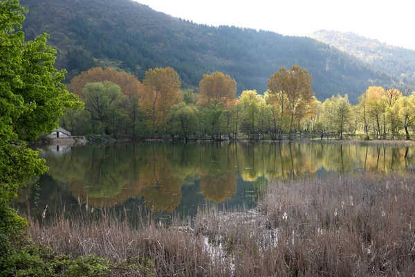 stock image Spring Landscape of Pancharevo lake, Sofia city Region, Bulgaria