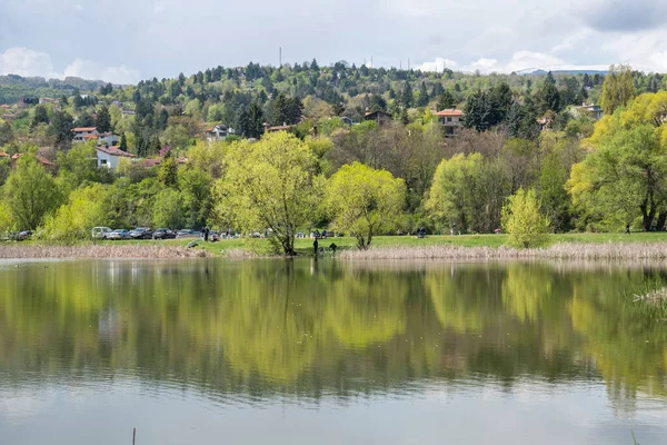 Spring Landscape Pancharevo Lake Sofia City Region Болгарія — стокове фото