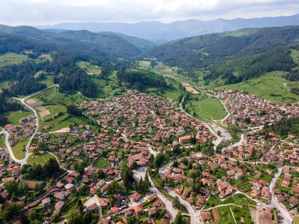 stock image Aerial Spring view of historical town of Koprivshtitsa, Sofia Region, Bulgaria