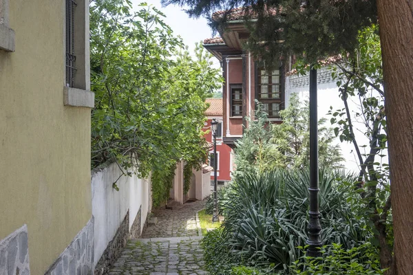 Typical Street Houses Old Town City Plovdiv Bulgaria — Stockfoto