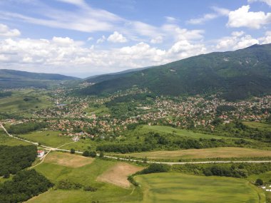 Amazing Aerial view of Vitosha Mountain near Village of Rudartsi, Pernik region, Bulgaria clipart