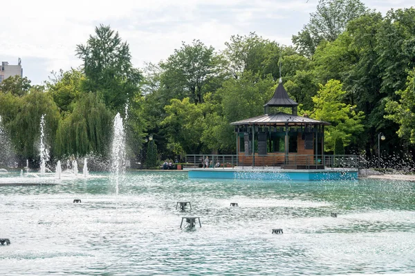 Plovdiv Bulgarie Juin 2023 Coucher Soleil Sur Les Fontaines Chantantes — Photo