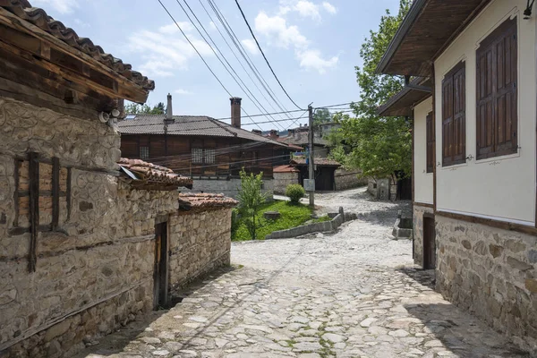 Rua Típica Casas Antigas Cidade Histórica Koprivshtitsa Região Sofia Bulgária — Fotografia de Stock