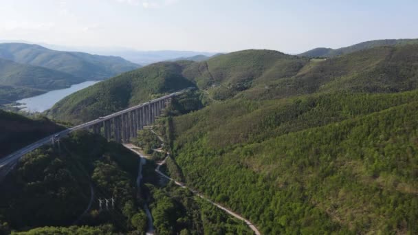 Letecký Pohled Dálnici Vitinya Pass Hemus Sofijský Kraj Bulharsko — Stock video