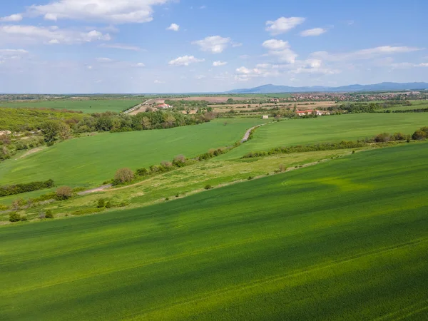 stock image Aerial view of Upper Thracian Plain near town of Asenovgrad, Plovdiv Region,  Bulgaria