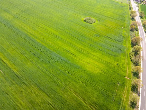 保加利亚普罗夫迪夫地区Asenovgrad镇附近上色雷斯平原的空中景观 — 图库照片