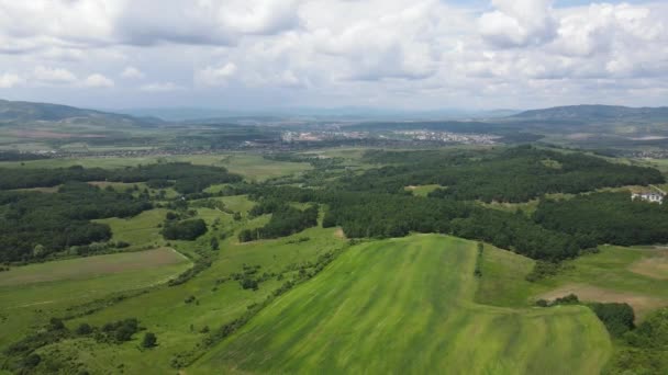 Vista Aérea Surpreendente Montanha Vitosha Perto Vila Rudartsi Região Pernik — Vídeo de Stock