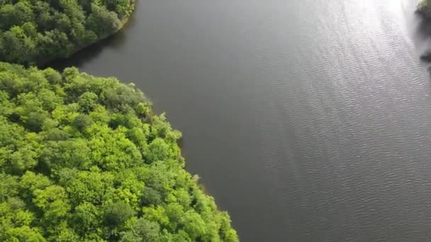 Letecký Jarní Pohled Dushantsi Reservoir Sredna Gora Mountain Sofia Region — Stock video