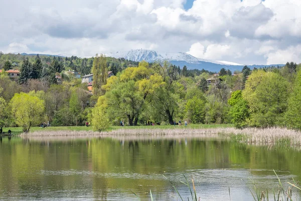 stock image Spring Landscape of Pancharevo lake, Sofia city Region, Bulgaria