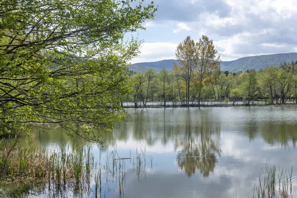 Primavera Paisagem Lago Pancharevo Região Cidade Sófia Bulgária — Fotografia de Stock