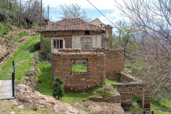 Bulgaristan 'ın Blagoevgrad Bölgesi, Ograzhden Dağı' ndaki Dolene Köyü Panoraması