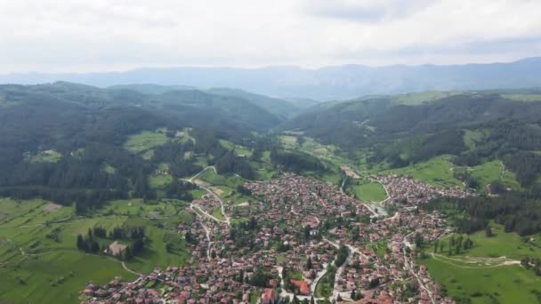 Aerial Spring View Historical Town Koprivshtitsa Sofia Region Bulgaria — Stock Video