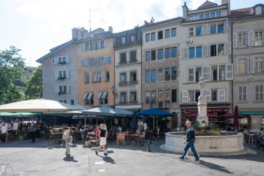 GENEVA, SWitzERLAND - 18 Haziran 2023: İsviçre 'nin Cenevre kentinin Panorama' sı