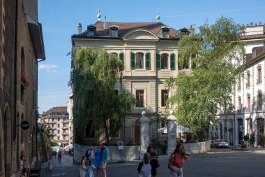 GENEVA, SWitzERLAND - 18 Haziran 2023: İsviçre 'nin Cenevre kentinin Panorama' sı