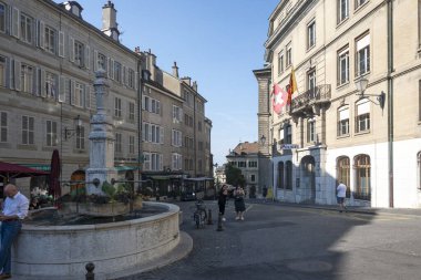 GENEVA, SWitzERLAND - 18 Haziran 2023: İsviçre 'nin Cenevre kentinin Panorama' sı