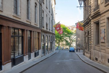 GENEVA, SWitzERLAND - 18 Haziran 2023: İsviçre 'nin Cenevre kentinin Panorama' sı