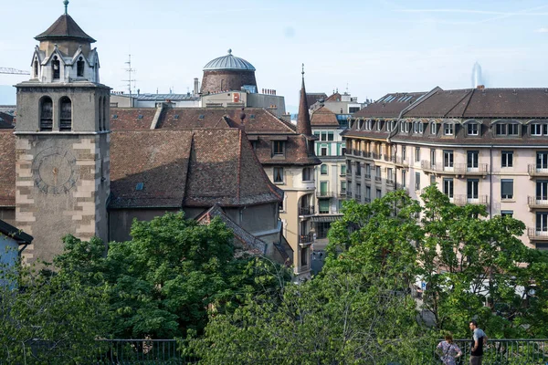 Geneva Svizzera Giugno 2023 Panorama Della Città Vecchia Ginevra Svizzera — Foto Stock