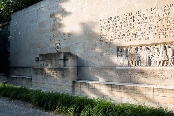 Geneva Switzerland Czerwca 2023 Zachód Słońca Widok Muru Reformacyjnego Pomnik — Zdjęcie stockowe