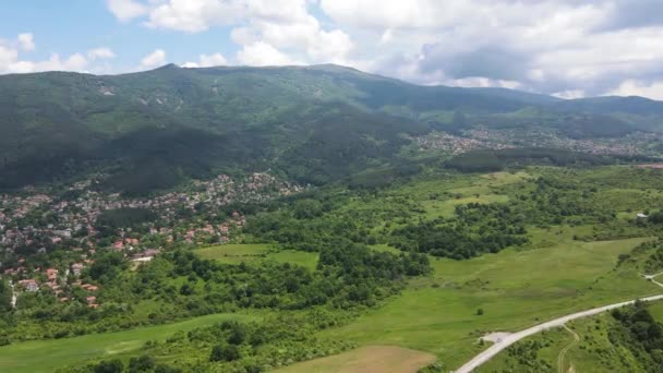 Increíble Vista Aérea Montaña Vitosha Cerca Aldea Rudartsi Región Pernik — Vídeos de Stock