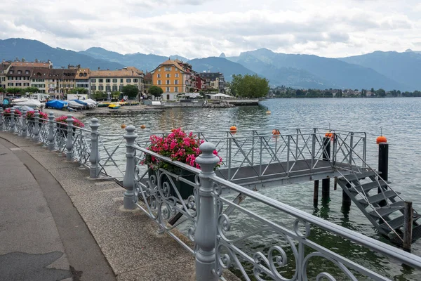 Vevey Suisse Juin 2023 Paysage Estival Ville Vevey Lac Léman — Photo