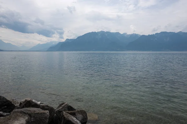 stock image VEVEY, SWITZERLAND - JUNE 19, 2023: Summer Landscape from town of Vevey to Lake Geneva, Canton of Vaud, Switzerland