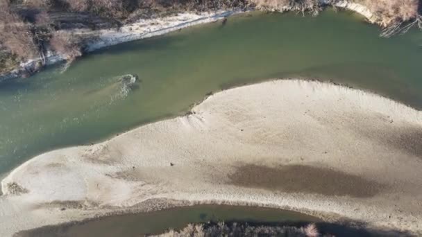 Increíble Vista Aérea Del Río Struma Pasando Por Valle Petrich — Vídeo de stock