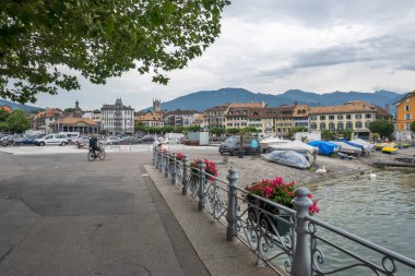 VEVEY, SWitzERLAND - 19 Haziran 2023: Vevey Kantonu, Vaud, İsviçre