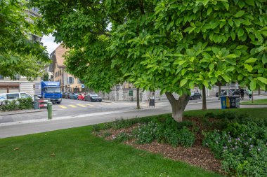 VEVEY, SWitzERLAND - 19 Haziran 2023: Vevey Kantonu, Vaud, İsviçre