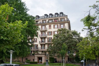 VEVEY, SWitzERLAND - 19 Haziran 2023: Vevey Kantonu, Vaud, İsviçre