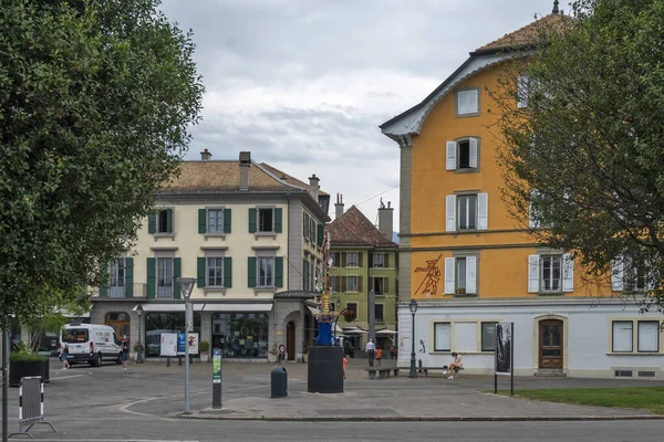 Vevey Schweiz Juni 2023 Sommerpanorama Der Stadt Vevey Kanton Waadt — Stockfoto