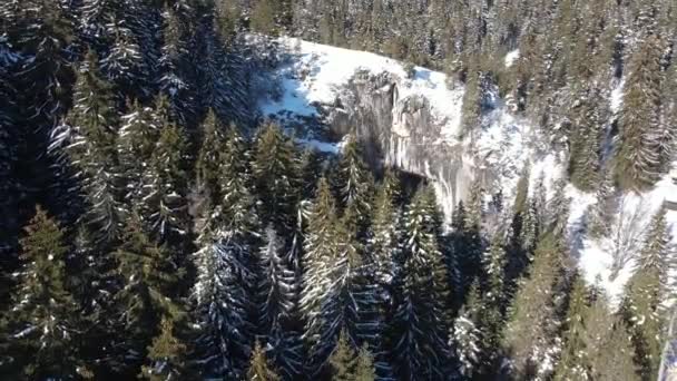 Aerial Winter View Natural Arches Known Wonderful Bridges Rhodope Mountains — Video