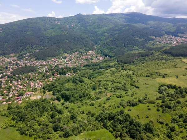 Vista Aérea Surpreendente Montanha Vitosha Perto Vila Rudartsi Região Pernik — Fotografia de Stock