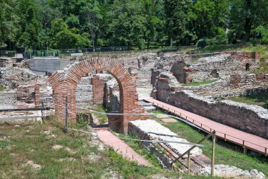 Ruins of Roman fortifications in ancient city of Diocletianopolis, town of Hisarya, Plovdiv Region, Bulgaria