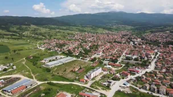 Widok Lotu Ptaka Historyczne Miasto Strelcha Obwód Pazardzhik Bułgaria — Wideo stockowe