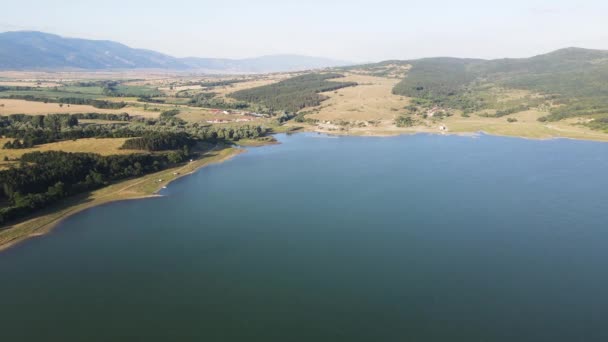 Αεροφωτογραφία Sunset Του Zhrebchevo Reservoir Sliven Region Βουλγαρία — Αρχείο Βίντεο
