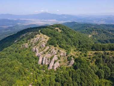 Bulgaristan 'ın Pernik Bölgesi, Kamenititsa zirvesi yakınlarındaki Erul Dağı' nın İnanılmaz Yaz Manzarası