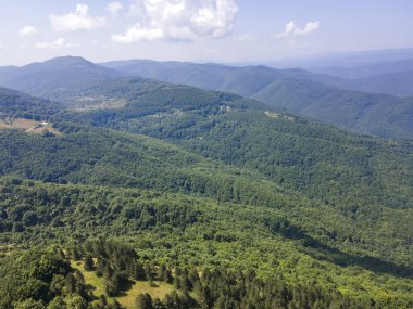 Bulgaristan 'ın Pernik Bölgesi, Kamenititsa zirvesi yakınlarındaki Erul Dağı' nın İnanılmaz Yaz Manzarası