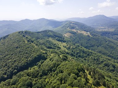 Bulgaristan 'ın Pernik Bölgesi, Kamenititsa zirvesi yakınlarındaki Erul Dağı' nın İnanılmaz Yaz Manzarası