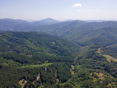 Bulgaristan 'ın Pernik Bölgesi, Kamenititsa zirvesi yakınlarındaki Erul Dağı' nın İnanılmaz Yaz Manzarası