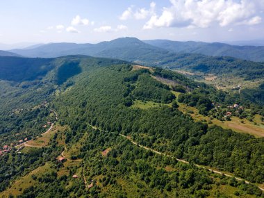 Bulgaristan 'ın Pernik Bölgesi, Kamenititsa zirvesi yakınlarındaki Erul Dağı' nın İnanılmaz Yaz Manzarası